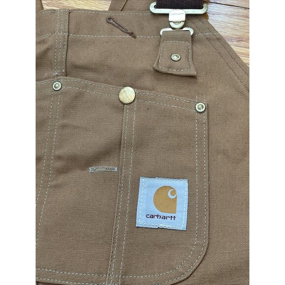 Vintage 80s 46x28 Carhartt Brown Double Knee Quilt Lined Overalls Bibs Union USA - Picture 6 of 16